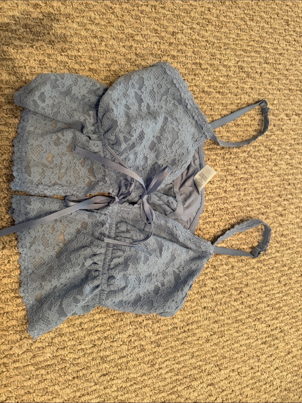 aerie Lace Bralette Cami - Dusty Blue